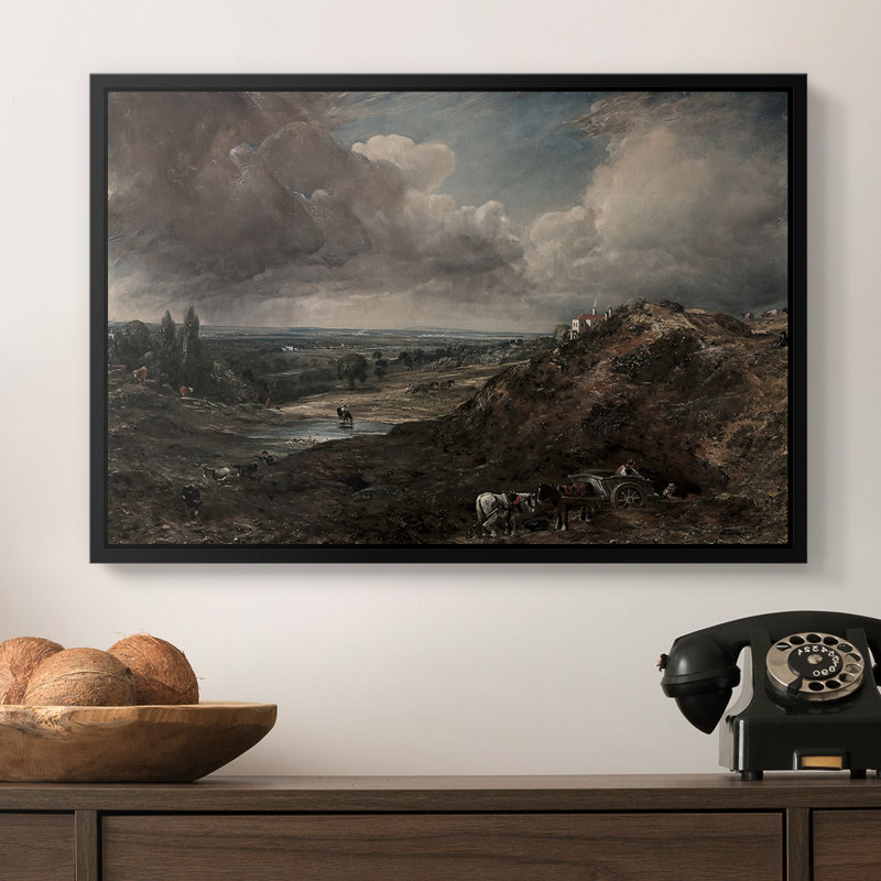 Étang de Branch Hill, Hampstead Heath, v. 1828 - John Constable, toile tendue avec châssis encadrée, 16 x 24, Naturel