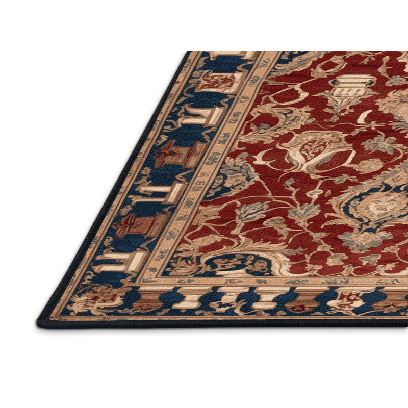 Tapis noir français lavable à la machine, Carré 3 pi
