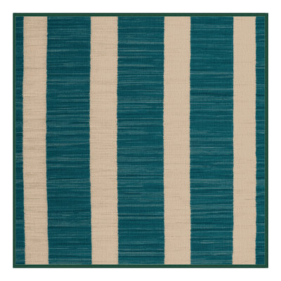 Machine Washable Horizontal Stripes Green Area Rug