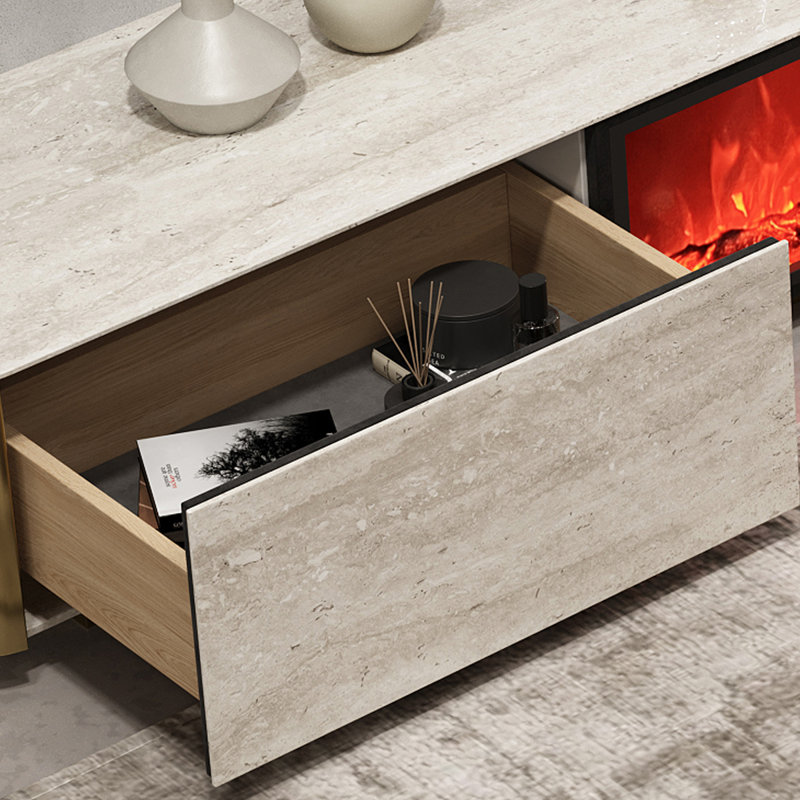 Foyer en bois manufacturé autoportant, H 14,17 po x L 94,49 po x l 15,75 po