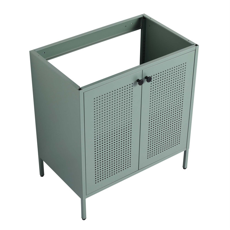 Meuble-lavabo autoportant de 30 po Vaile, tablettes réglables, Vert menthe