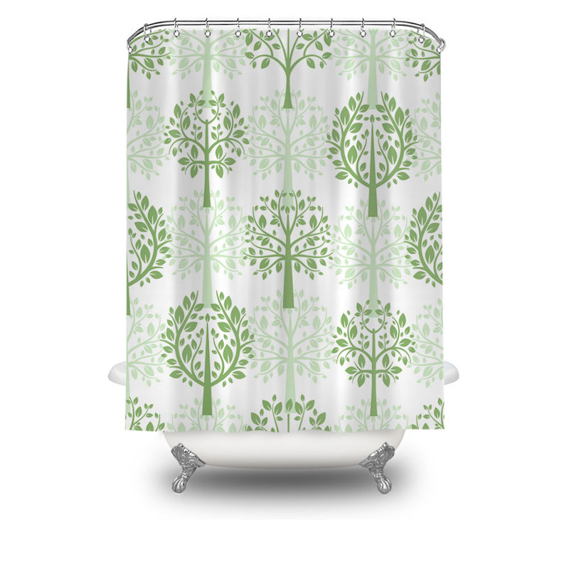 Floral Shower Curtain with Hooks Included