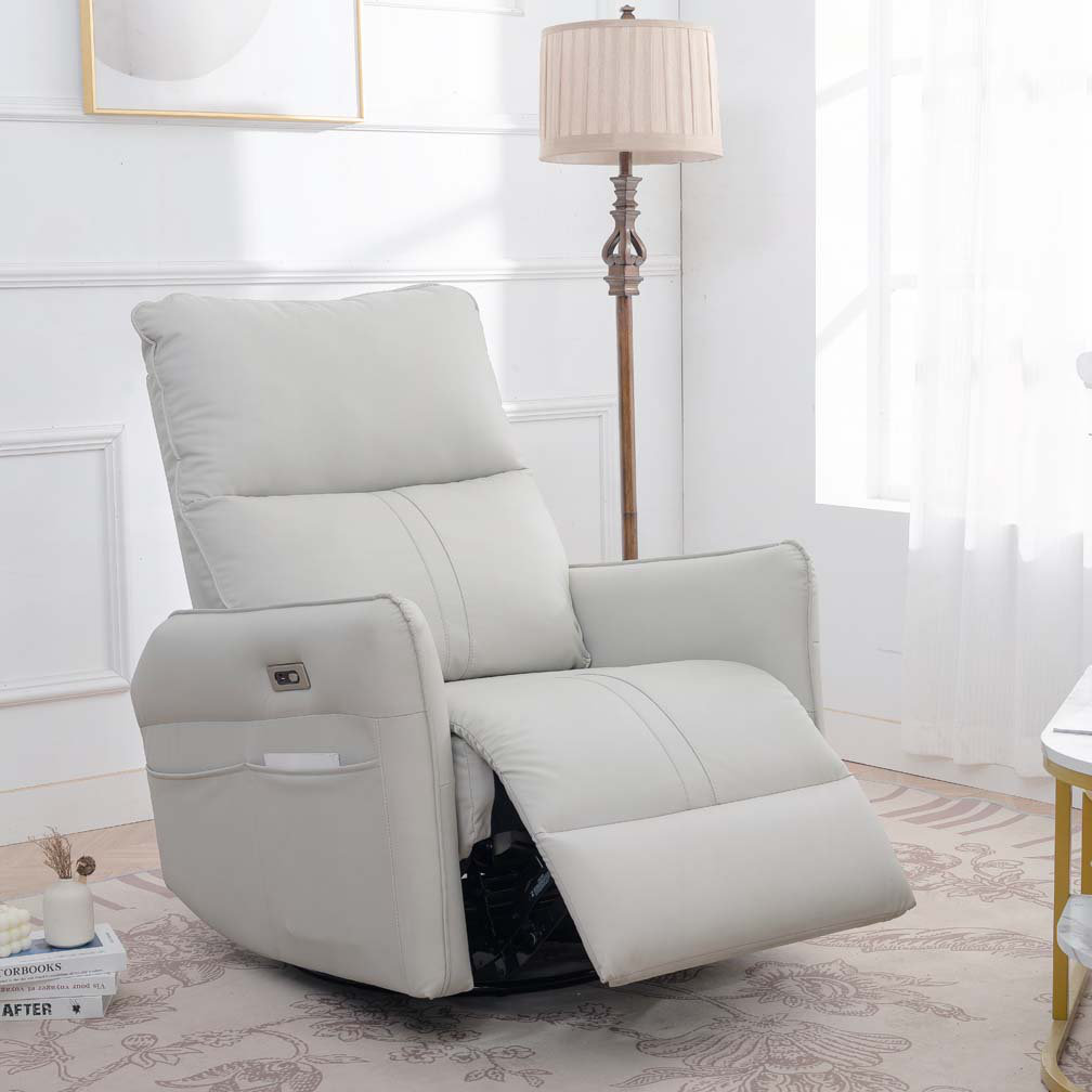 Latitude Run® 270° Power Swivel Rocker Recliner Chair with USB Ports ...