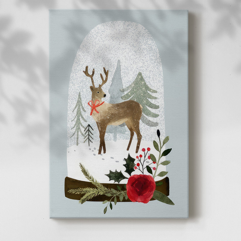 Snow Globe Village III sur toile, H 60 po x l 40 po x P 1,5 po