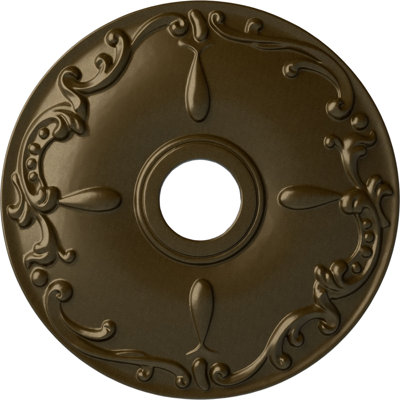 Endurathane Kent Ceiling Medallion, 18"OD x 3 1/2"ID x 1 1/4"P (Fits Canopies up to 5"), Hand-Painted Brass Finish