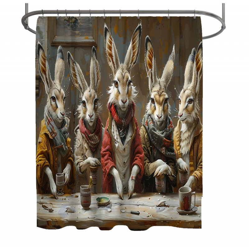 Rideau de douche atelier Jackalopes_12945, H 83 po x l 70 po