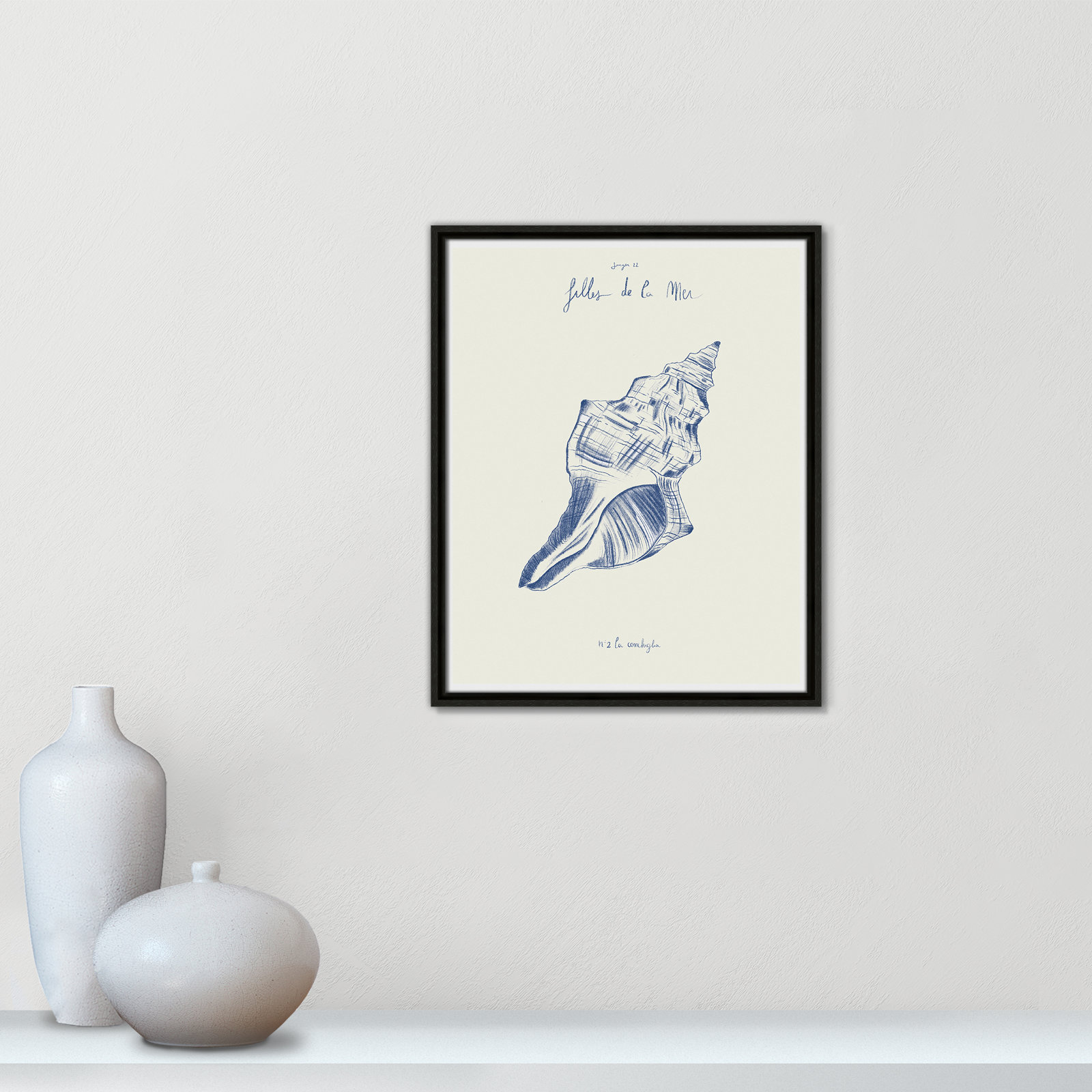 Filles de la mer II Print by Mora, 21.5" H x 17.5" W, Espresso Floater