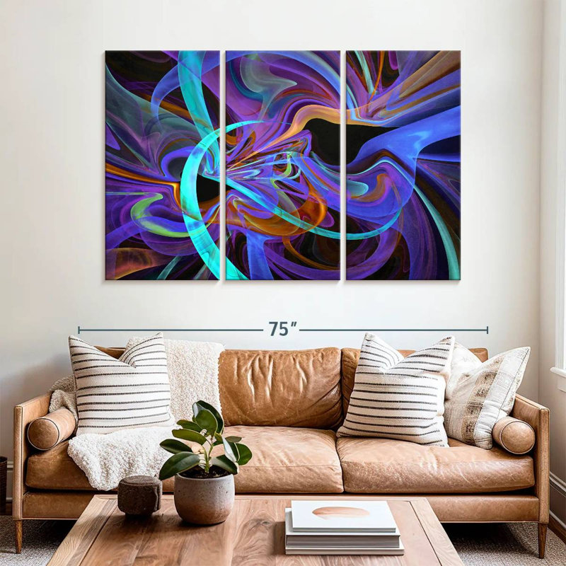 Avery Neon Vortex Abstract, 42" H x 65" W