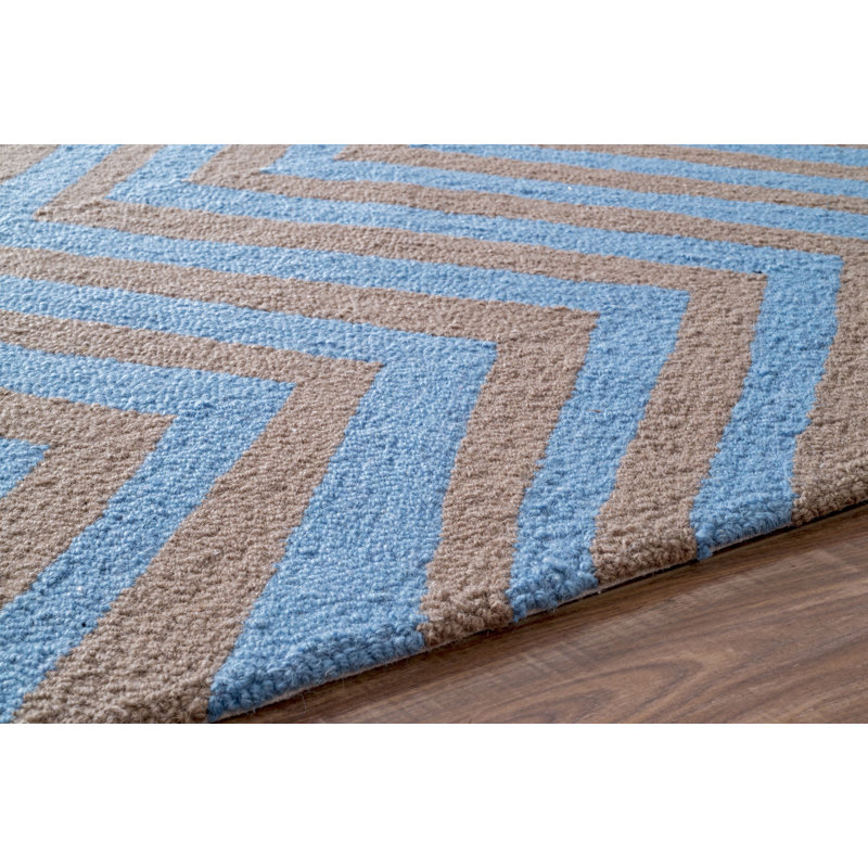 Tapis cappuccino à chevrons Wolfenbarger, 7 pi 6 po x 9 pi 6 po