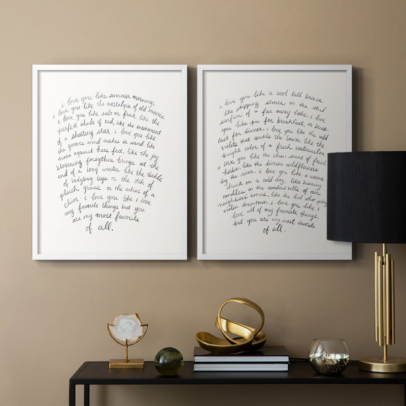Lettre à un amoureux I - reproduction encadrée de qualité supérieure - prête à être accrochée - aucun clou requis - aucun clou requis