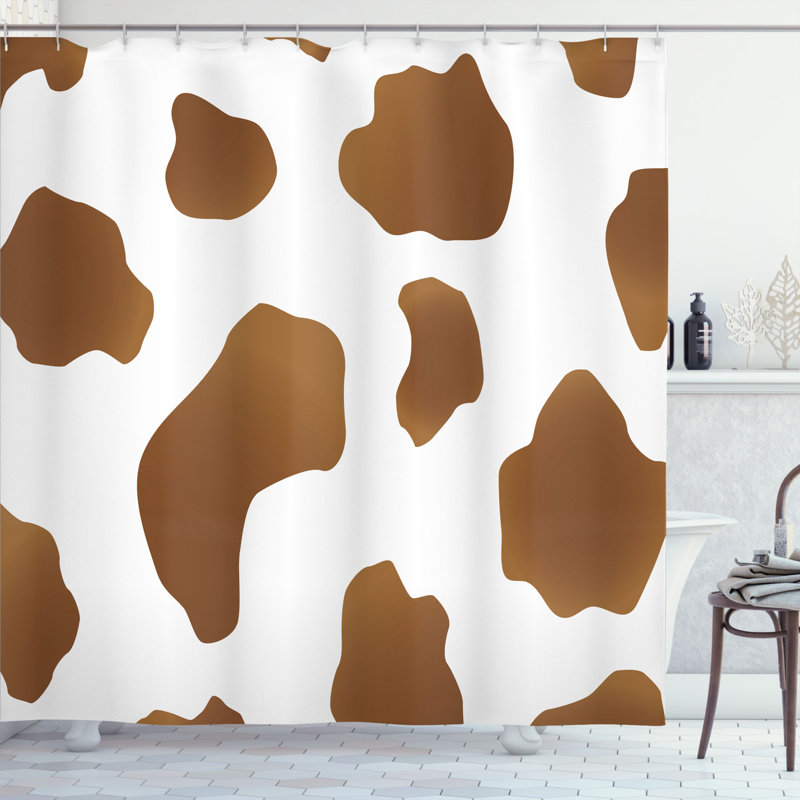 Ensemble de rideau de douche et de crochets de vache, H 75 po x l 69 po