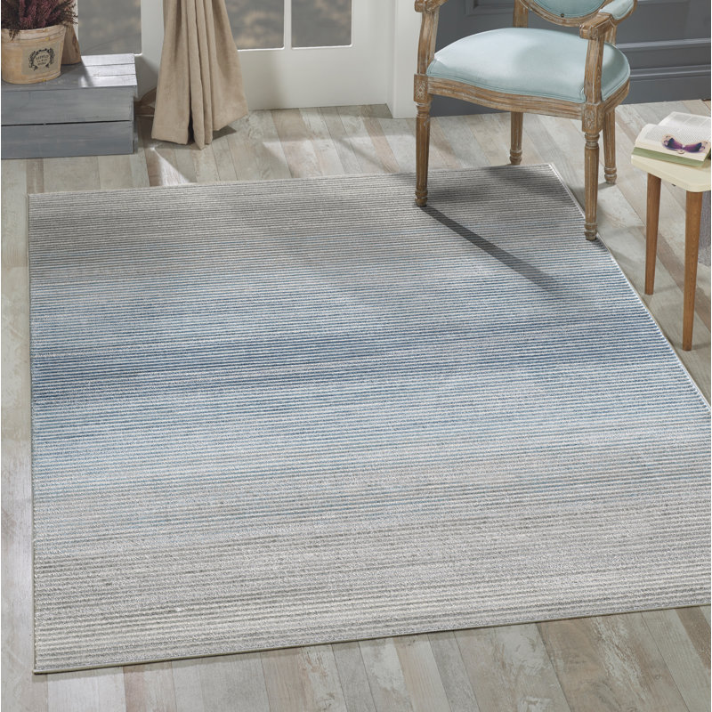 Tapis gris / bleu Woodstock, Rectangle 7 pi 9 po x 10 pi 2 po