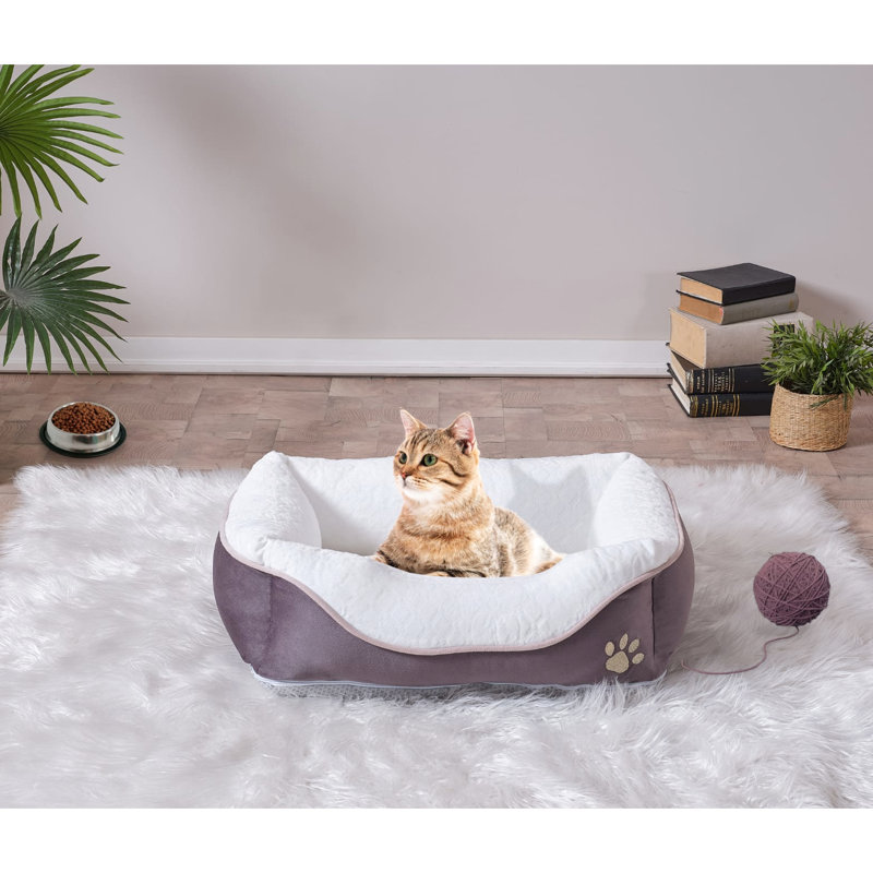 Coussin de confort moderne en mousse pour chats XL, 31 po x 41 po, anthracite, coussin de repos contemporain, très grand