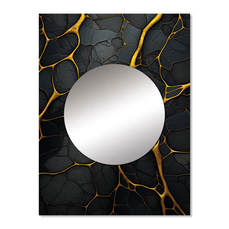 Volcans volcaniques - miroir mural Volcano, miroir décoratif traditionnel, impression d'art en métal, 32 po x 24 po