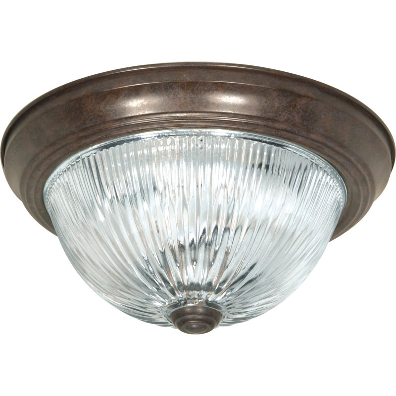 Kaufmann Glass Flush Mount, Old Bronze