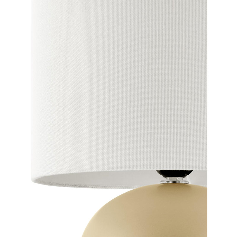 Ceramic Table Lamp with Linen Drum Shade , Cream