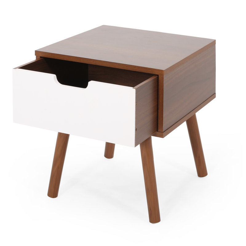 Liza End Table with Storage, Walnut