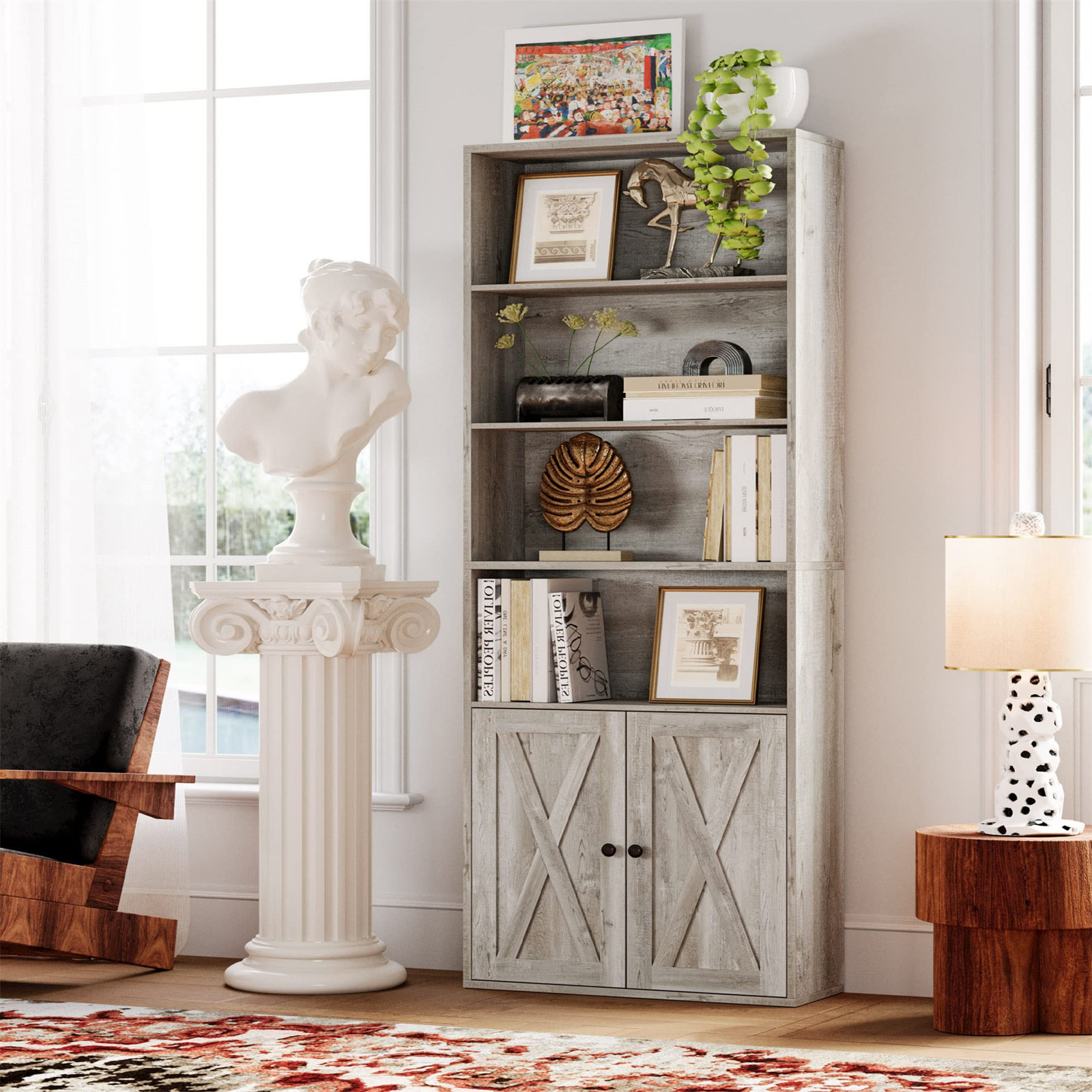 Millwood Pines Manito Bookcase with Door & Reviews | Wayfair