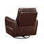 Fauteuil inclinable pivotant en cuir véritable avec fonction de bercement, structure en bois massif, marron
