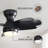 23 Inch Bedroom Ceiling Fan With 3 ABS Blades Remote Control DC Motor Black With 18W Led Light-94413212-94413213
