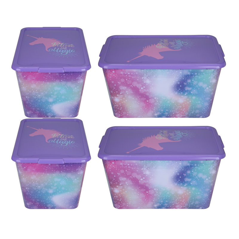 SIMPLYKLEEN Bacs de rangement avec couvercles 4 pièces - 14,5 gallons