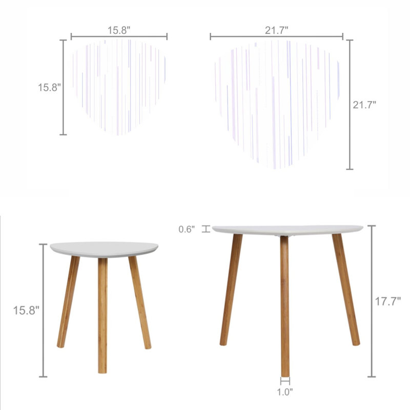 Ensemble de 2 tables basses gigognes Triangle