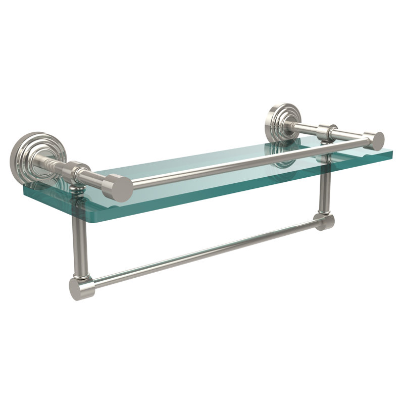 Beresford Bracket Shelf with Towel Bar, Polished Nickel, 5" H x 16" W x 5" D