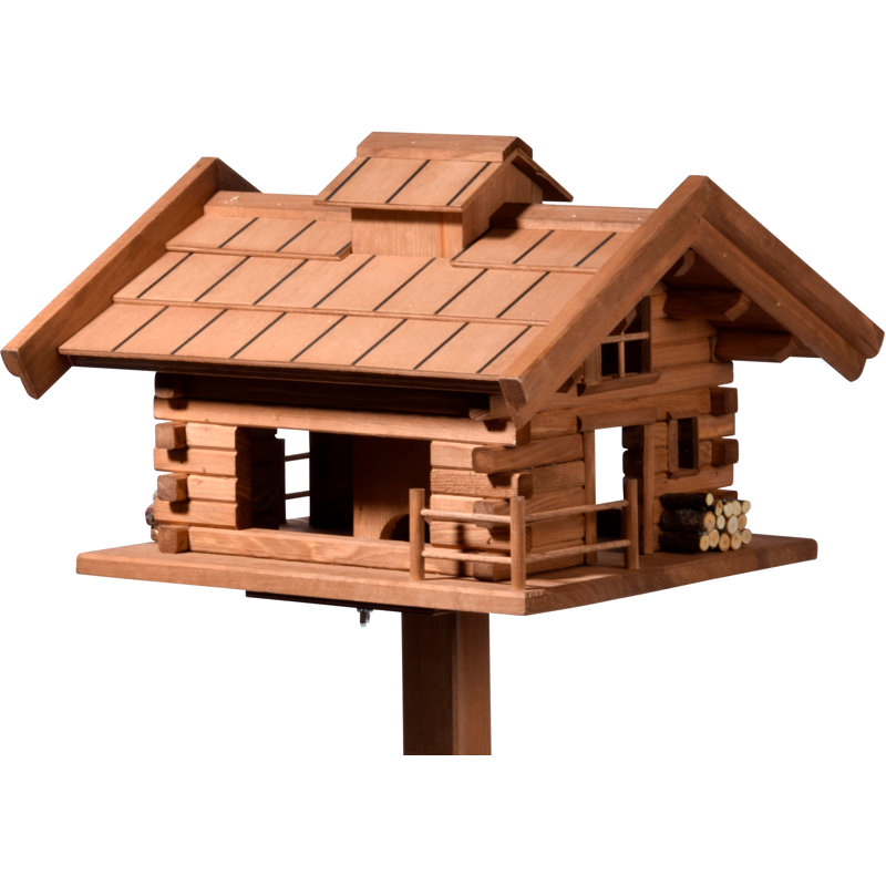 Almaree Wood Pole Decorative Bird Feeder