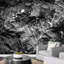 Peintures murales abstraites en pierre noire-93997323