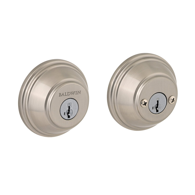 Prestige 385 Round Double Cylinder Deadbolt with SmartKey, Satin Nickel