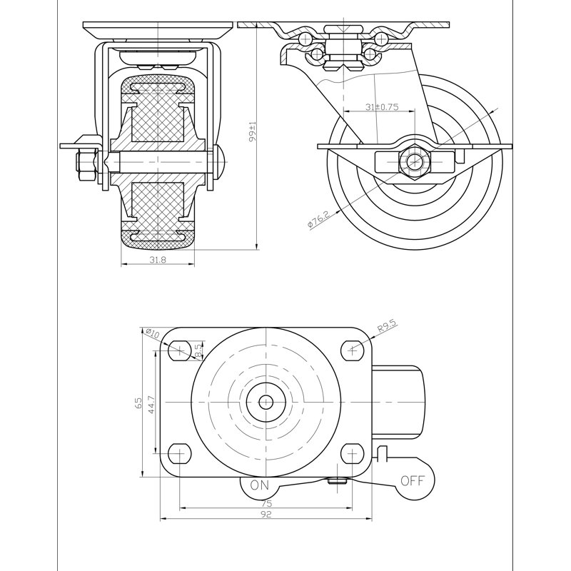 Thermoplastic Rubber Caster