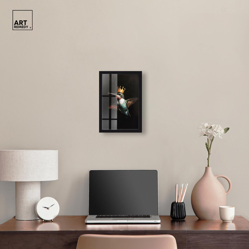 Art mural Royal Bird II Shadowbox, Noir, H 16 po x l 11 po