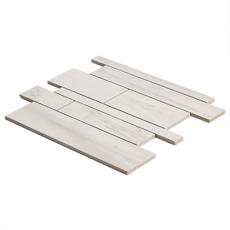Saroshi 11.41 in. x 11.69 in. Matte Porcelain Marble Look Floor & Wall Mosaic Tile(0.92 Sq.Ft./Each), Dolomite Snow