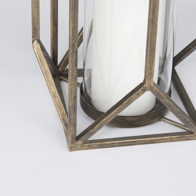 Metal Tabletop Lantern, 29.72" H x 8.26" W x 8.26" D