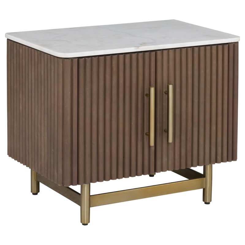 Dimitri Nightstand, White/Brown