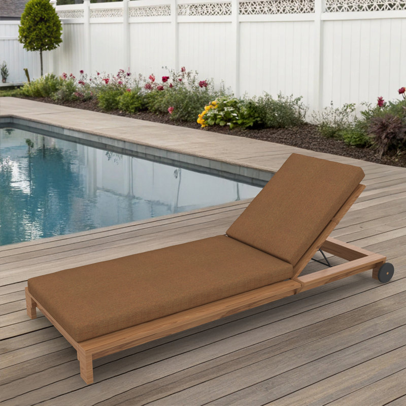 Amala Sunbrella® Outdoor Chaise Lounge Cushion, 22" x 24"/24.5" x 52.5", Orange