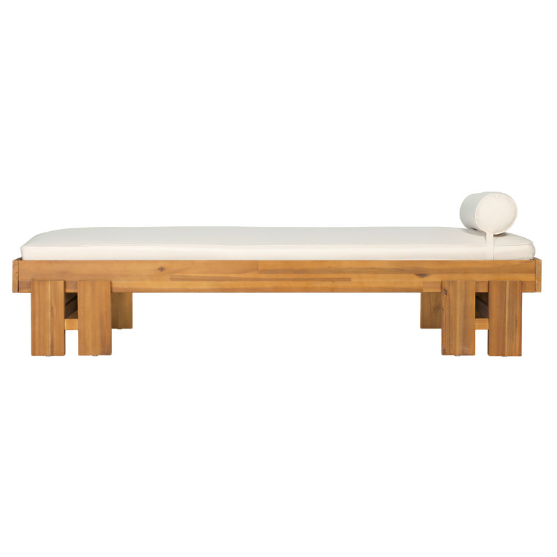 Lit de jour d'extérieur en bois d'acacia avec coussin et traversin Aluma