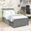Lit plateforme simple en bois avec lit gigogne simple et tête de lit-61976004