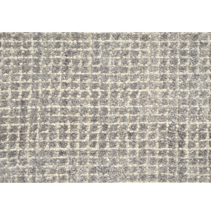 Floral Area Rug in Gray/White, Rectangle 8' x 10'