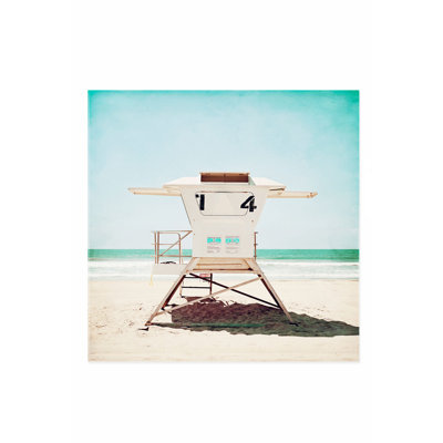 Beach and Coastal Lifeguard Stand at the Beach Modern Unframed Art Print