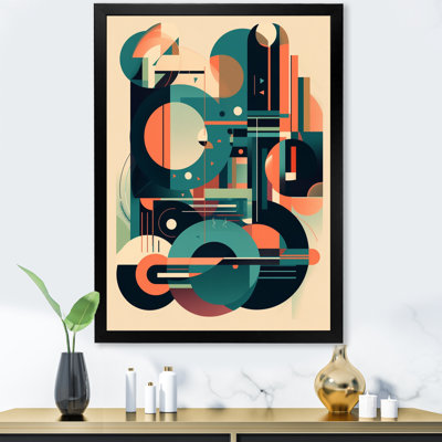 «Green Peach Elegance II - Minimalisme», reproduction d'art sur toile