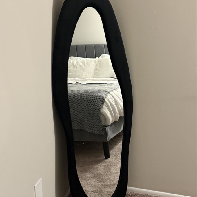 In Curry! Full Length Mirror 63"X24", Irregular Wavy Mirror, in Curry