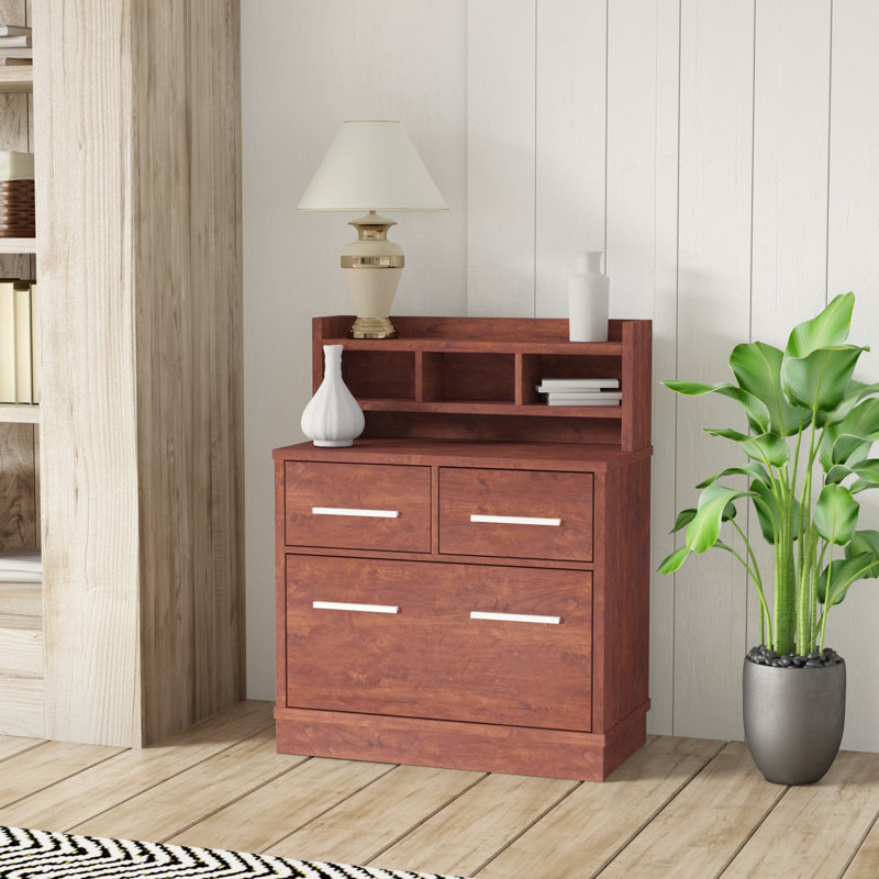 Dedman 81cm Wide 3 -Drawer File Cabinet, Vintage Walnut