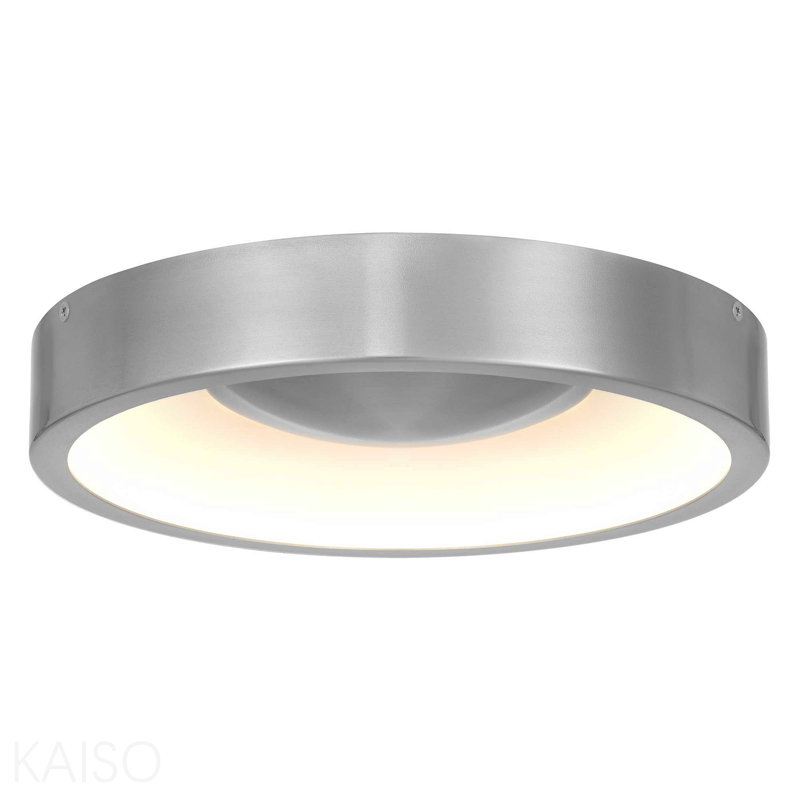 Plafonnier encastré en aluminium 11 pouces, Nickel brossé, H 2,38 po x l 11 po x P 11 po