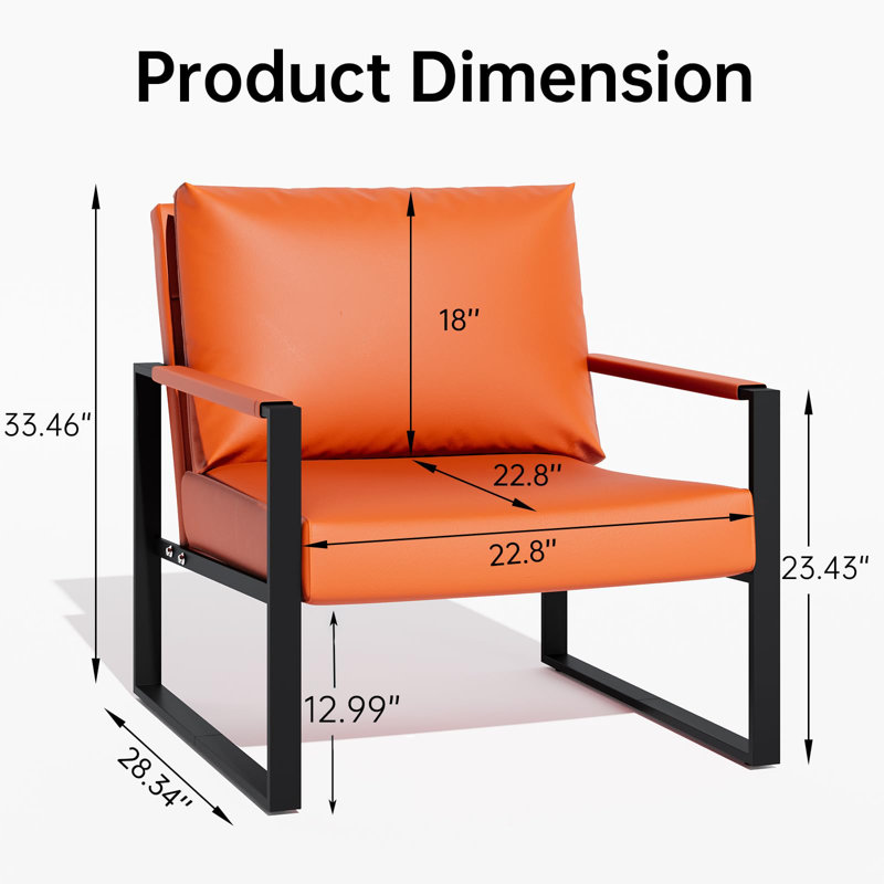 Fauteuil d'appoint Modern, Similicuir orange