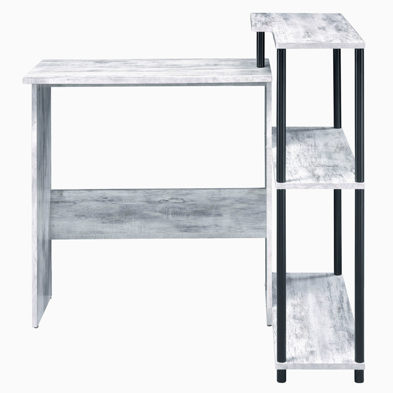 Bureau avec bibliothèque, Noir/gris