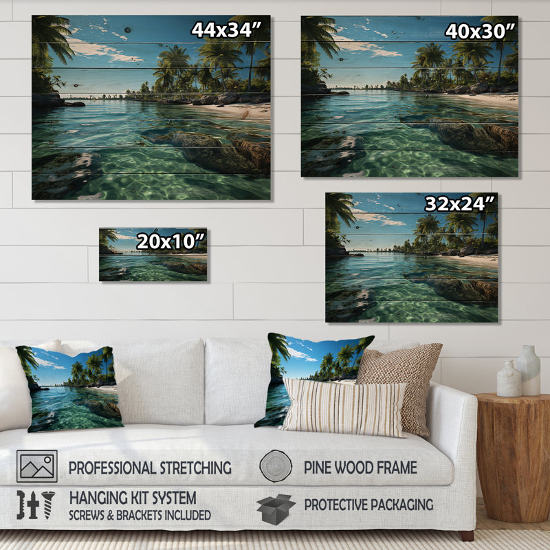 Décoration murale Haggerty - Paysages en bois sur bois de pin naturel, H 30 po x l 40 po