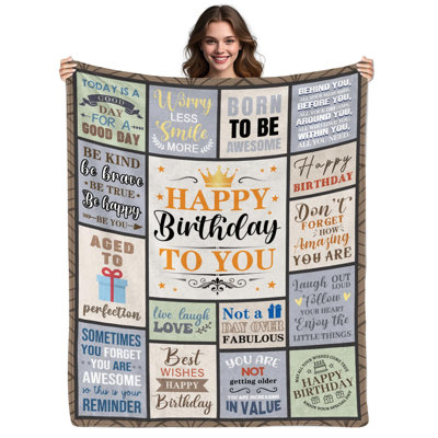 Birthday Gifts for Men, Him/Dad/Husband Birthday Gifts, for Dad/Grandpa, Grandpa Birthday Gift from Grandkids, Birthday Blanket for Men It also comes with a birthday-themed canvas bag, 40 x 50 in