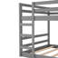 Lit double superposé au-dessus, gris - construction, rehausse le décor de la chambre à coucher, convient à deux lits avec pieds en bois de pin, planche, matelas, design élégant