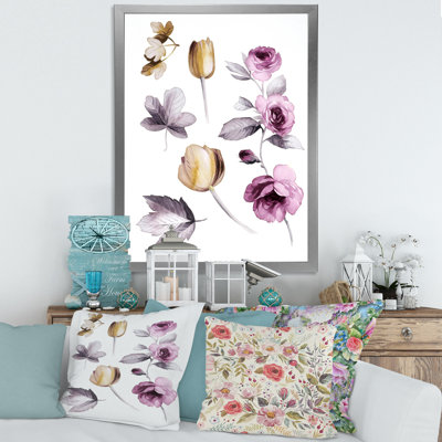 Fleurs roses et oranges - Peinture sur toile